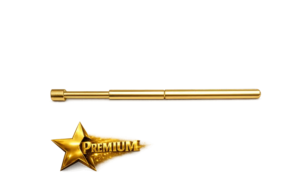 Federkontaktstift vergoldet mit konkavem Kopf aus der Premium-Reihe.