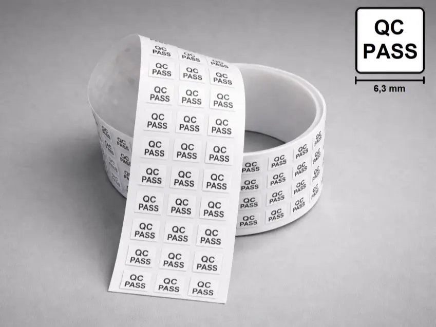 QC-PASS Etiketten, 6,35mm, rechteckig