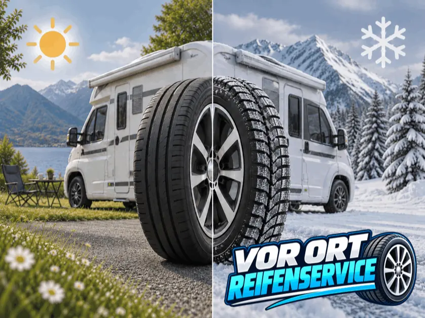 Vor Ort Reifenservice für Wohnmobil, Caravan, PKW und Anhänger im Großraum München, Rosenheim, Miesbach, Starnberg und im bayrischen Oberland. Saisonaler Räderwechsel, Hilfe bei Reifenpannen und Stand-Platten, technische Überprüfung der Bremssysteme und der relevanten Komponenten im Bereich der Räder und Radaufhängungen.